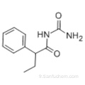 Benzèneacétamide, N- (aminocarbonyl) -a-éthyle - CAS 90-49-3